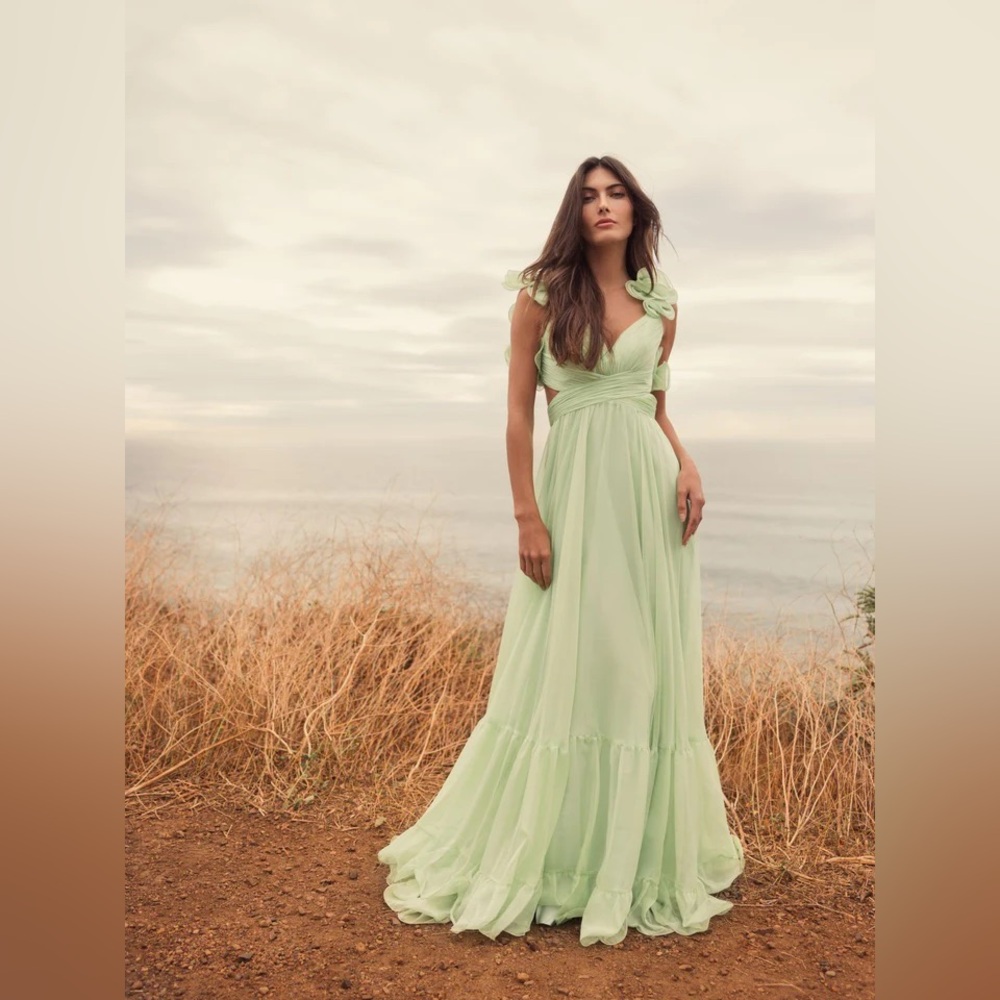 MAC DUGGAL
Ruffle Tiered Cut-Out Chiffon Gown Anthropologie - Picture 15 of 17